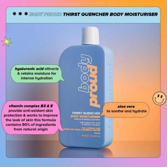 2 x Body Proud Skin Proud Thirst Quencher Body Moisturizer with Hyaluronic Acid - Picture 2 of 4